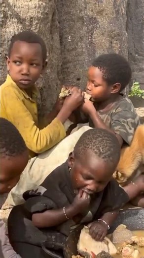 Hungry African Children Crying While Eating Food in the Jungle#africa#africankids#viral