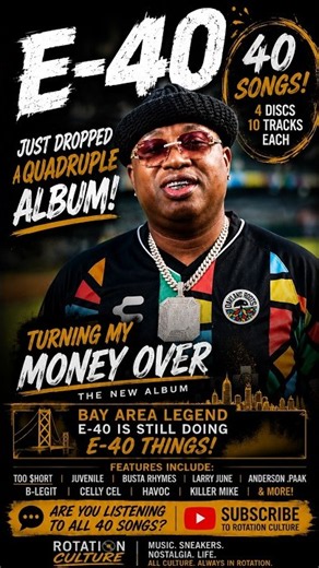 E-40 Just Dropped a 40-SONG Quadruple Album 🤯🔥 #bayarea #newmusic #e40