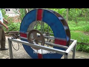 Construction of giant water wheel hydroelectric power plant