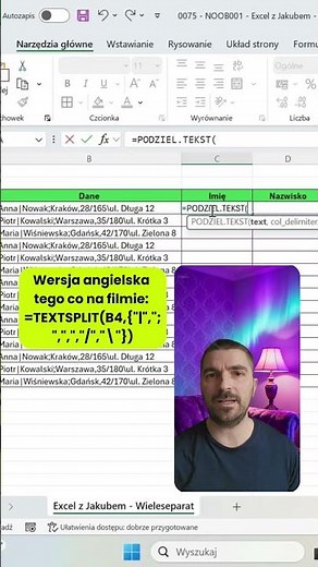 😜 Jak podzielić tekst w Excel | Wiele separatorów | TextSplit #nauka #exceltips #praca #kurs