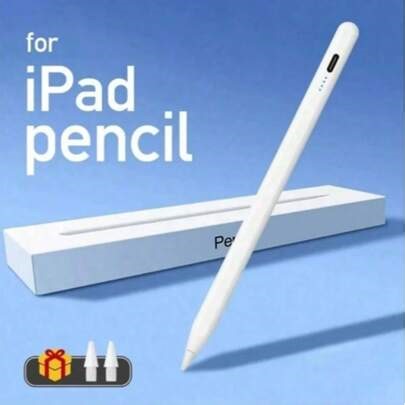 2026 Stylus Pen Compatible With IPad 2018-2026 Series (Including Pro/Air/Mini) | High Sensitivity, Anti-Mistouch, Top Touch Switch, Fast Charging, Standard Type-C Charging Cable, 2 Replacement Nibs, Suitable For Paperless Office, Learning, Support Anti-Mistouch, Tilt Sensing, High Sensitivity Chip For Precise And Lag-Free Writing, Adjustable Line Thickness, Comfortable For Creation. Battery Capacity 90mAh | SHEIN