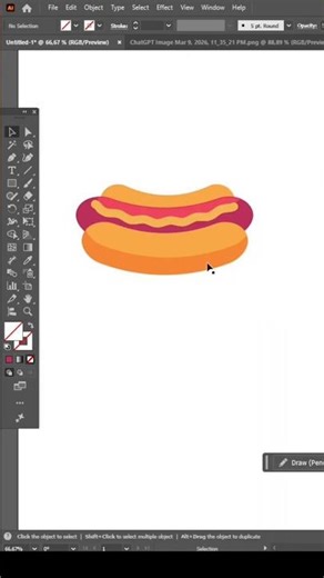 Hotdog Vector Design 🌭✨ | Illustrator Speed Art #Shorts #art #digitalart #graphicdesign