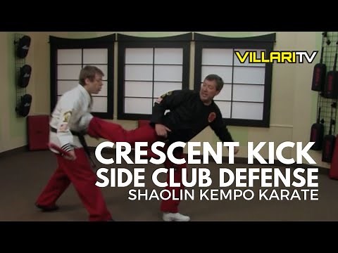Side Club Crescent Kick Defense - Shaolin Kempo Karate