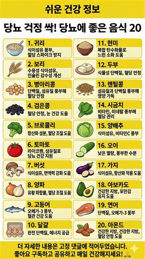당뇨에 좋은 음식 20가지