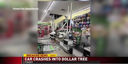 Car Crashes into Dollar Tree