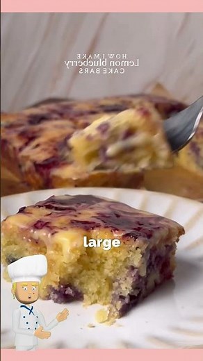 Extremely addictive Lemon blueberry cake bars🤤 🍋🫐