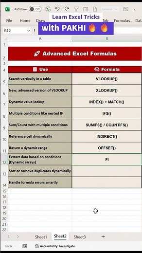✅Top 10 Advanced Excel Formulas | You Must Know in 2025 #excel #computer #exceltips #viral #tutorial
