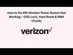 How to Fix MSI Monitor Power Button Not Working – OSD Lock, Hard Reset & RMA Checks