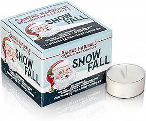 Amazon.com: Santa's Naturals Snow Fall Christmas Tea Light Candles for Holidays & Gifts, Authentic Winter Scent, Soy & Beeswax Blend, 4-Hour Burn Each, 12-Pack : Everything Else