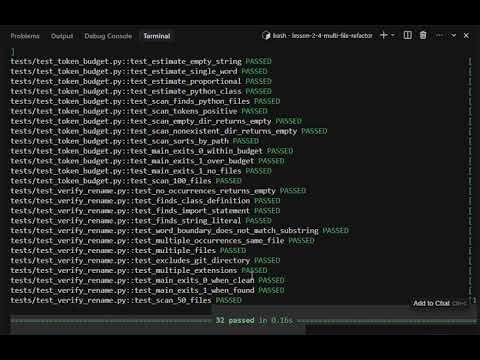 Lesson 2.4 — Multi-File Simultaneous Refactor: Renames Across a Codebase #claude #ai #multifile