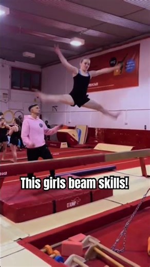 Her beam skills are amazing #gymnast #split #flip