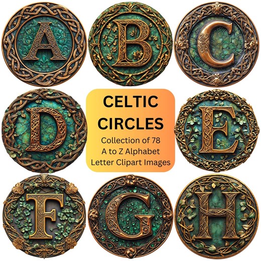 Celtic Clipart Alphabet Letters PNG Bundle, Decorative Irish Clip Art Fonts for Junk Journal, Scrapbooking, Stickers and Cricut Crafts - Etsy