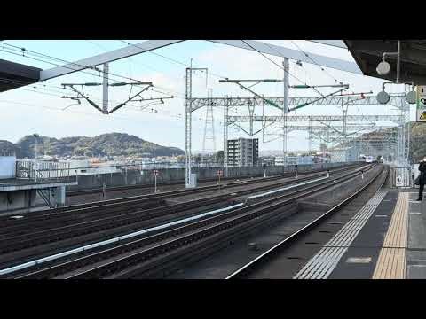 JR西日本山陽新幹線700系Rail Star[ワンピース]こだま835号& N700S系のぞみ14号交會進出站(新山口)