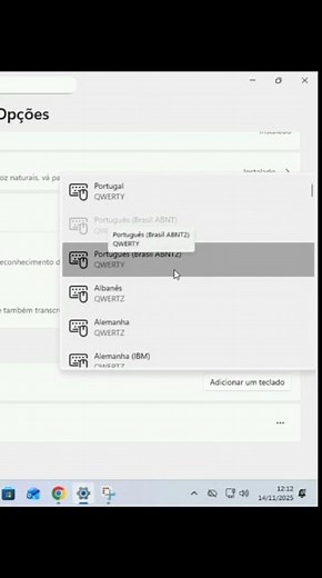 The Brazilian Portuguese ABNT2 language is not showing up on my PC keyboard. #keyboard #windows11...