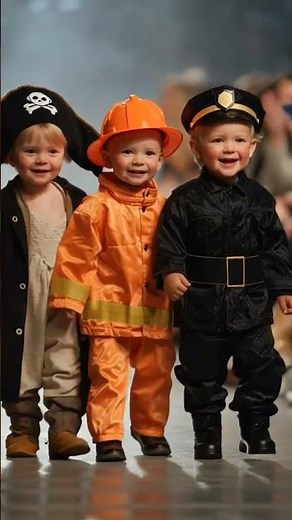 Bébés en Costumes Adorables : Pirate, Pompier, Policier #baby #babyfashionshow #cutebaby