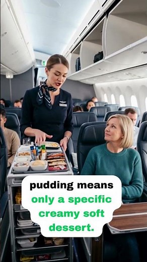 The confusing difference between pudding and dessert 🍮✈️ #language #shorts #englishspeaking