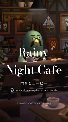 Rainy Hideaway Cafe ☕️｜Relaxing Lo-fi Jazzhop & Rain ☔️｜Study & Work Music｜Animal Crossing Ambience