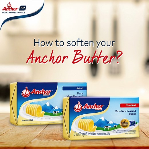 When using our Anchor Salted Butter or Anchor Unsalted Butter, there are 2 ways to soften the butter before baking. Watch till the end for the full tips! #cookwithAnchorDairy #AnchorFoodProfessionalsMY | Anchor Food Professionals Malaysia-Brunei