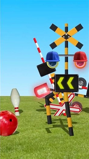 🎳 Railroad Crossings Play Bowling! 😱#fumikiri #roblox #shorts