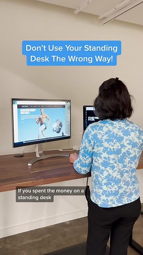 Standing desks are great and can offer many benefits but beware: there is a wrong way to use them. Here’s a short guide on how to use a standing desk the right way. #standingdesk #office #officegadgets #officeculture #health #desk #standing #sitting #explainer #guide #howto #protip #9to5 #corporate #lifehack #tech #fyp
