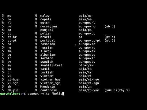 espeak: command line speech synthesizer