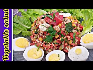 Mixed vegetable salad | Easy salad recipe | salad for all parties by Eshi's kitchen