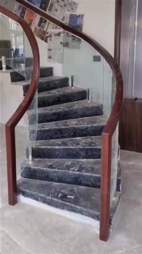 Wooden Handrail Spiral Staircase.