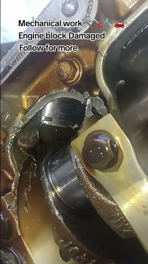 Engine block Damage #mecanical #automobile #mechanic #works