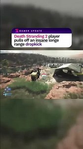 Death Stranding 2 player pulls off an insane long-range dropkick #deathstranding2 #gaming