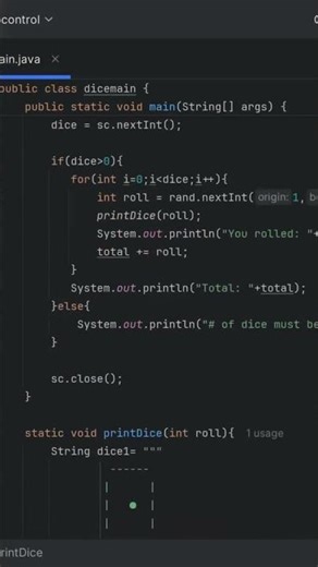 Can you roll a 6? 🎲 Java Dice Game Tutorial #shorts #coding#java