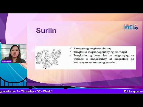 Edukasyon sa Pagpapakatao 9 - Thursday Q2 Week 1 #ETUlayLevelUp