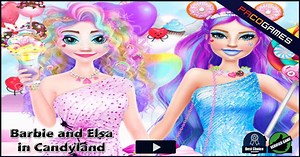 Barbie and Elsa in Candyland | Play the Game for Free on PacoGames