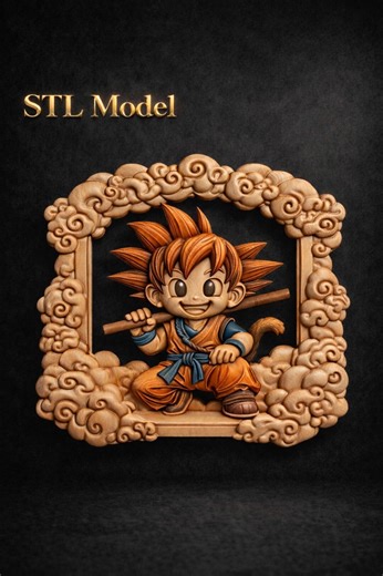 Goku STL File | Dragon Ball Anime Wood Carving 3D Model (digital Download) - Etsy