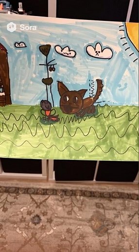 Sketchbook challenge! Ask your kids to draw anything, then take a photo and use Sora to animate it!