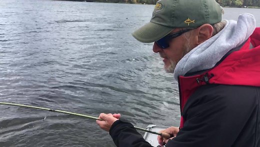Al Lindner landing one of the many big smallmouth bass he has caught this Fall, fishing with the new VMC Hooks Moon Tail Jig from Rapala. Not only is it great for smallies, but snap jigging for walleye too! You can fish it right out of the package, no soft plastic or live bait needed! | Lindner's Angling Edge
