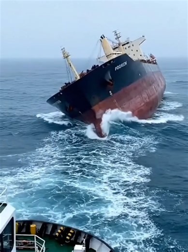 Cargo Ship Capsizes in the Atlantic Ocean