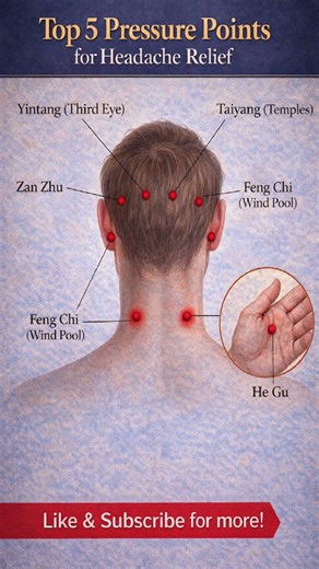 Top 5 Pressure Points for Headache Relief Explained. #shorts#acupuncture #healthylife#health#massage