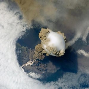 Erupting Volcano As Seen From The ISS