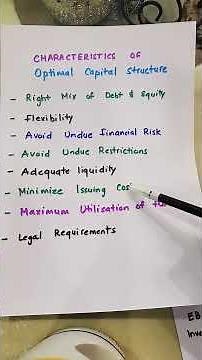 Optimal Capital Structure- CHARACTERISTICS #capitalstructure #capital #financialmanagement #finance