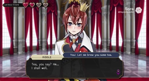 Riddle Rosehearts in a Dating Sim Adventure