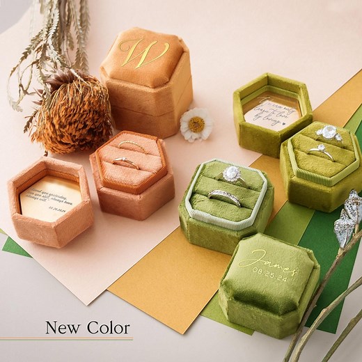 Custom Wedding Ring Box, Monogram Ring Bearer, Personalized Velvet Ring Box, Ring Box for Wedding Ceremony, Engraved Wedding Vows  - Etsy