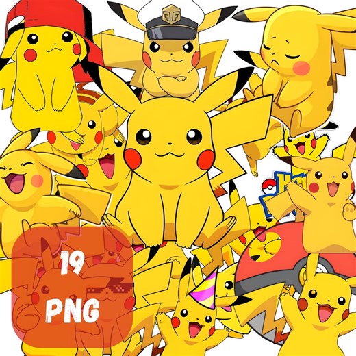 Pokemon PNG Bundle 19 Cute Characters Clipart Transparent Background for Sublimation Stickers Shirts Crafts Instant Download Digital Files!! - Etsy
