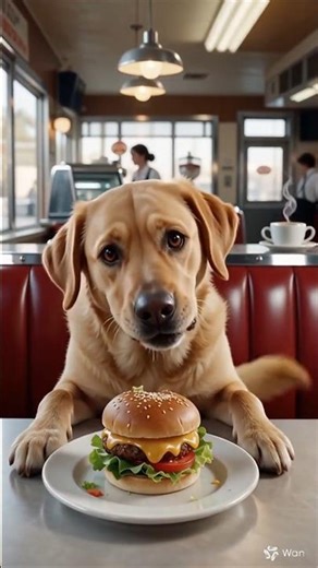 Dog blogger eat burger 🍔 😂