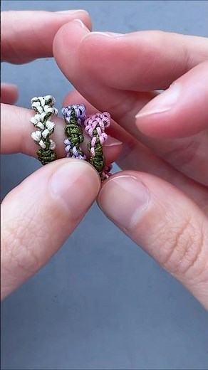 Lilac Flower Macrame Ring 💜 Easy & Cute handmade project #diy #bracelet