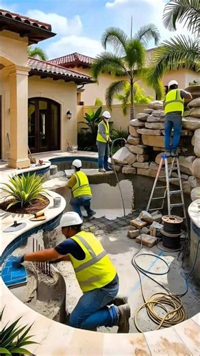 Abandoned Backyard Turned Into a Luxury Pool Paradise | Timelapse Transformation #shorts