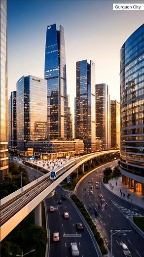 Gurgaon in Daylight ✨ | Modern India City View | Gurgaon Metro 🚇