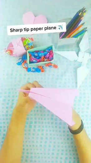 Sharp tip paper plane ✈️ #paper #paperart #origami #origamiart #creative #interessiting #crafts #papercraft #craft #creation #transformation #art #toy #fun #DIY #easy #airplane #paperplane #plane