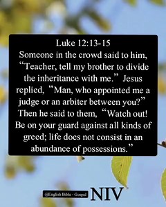Luke 12:13-15 English Bible - Gospel | English Bible - Gospel