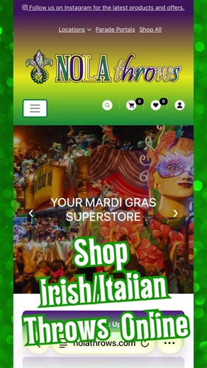 ⏰📲🍀 Short on time? Shop online for IRISH & ITALIAN throws at the link in profile ⬆️ Choose shipping or pick up in: 📍Gretna 📍New Orleans East 📍Houma