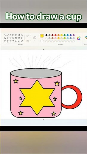 How to Draw a Cup in MS Paint ☕ | Easy Drawing Tutorial #mspaint #mspaintart #drawing #artshorts